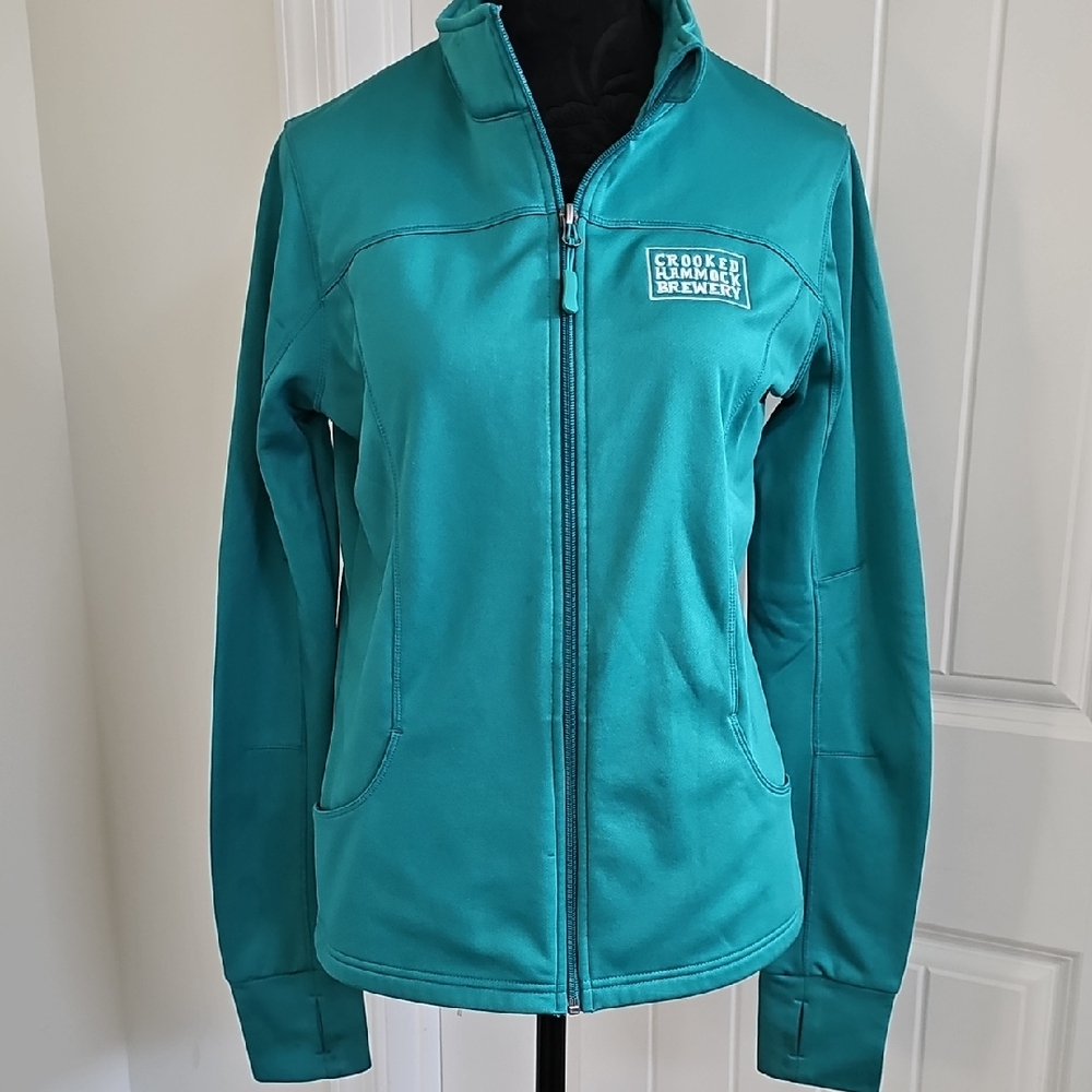 Crooked Hammock Brewery Teal Full-Zip Jacket, Womens Medium
